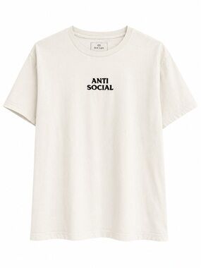Men’s Anti Social Crewneck Tee in Off-White
